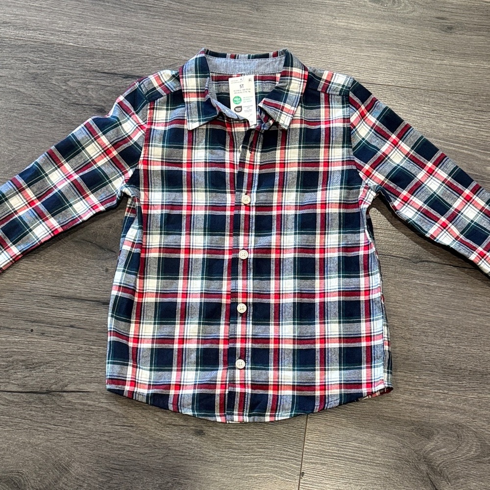 OshKosh B'gosh Kids Plaid Button-Down Shirt - Blue, Red, White Super Cute